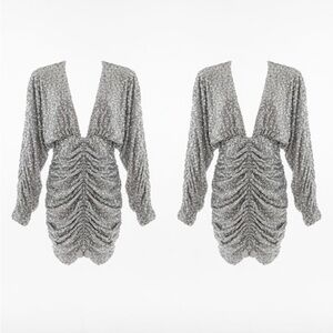 Silver Sequin Mini Dress